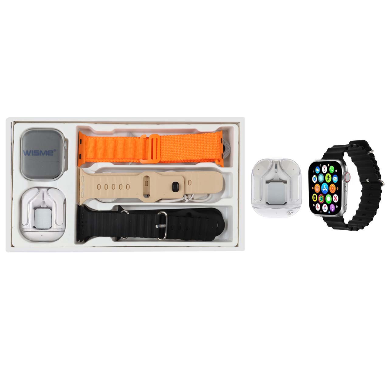 پک ساعت هوشمند و ایرفون بی سیم Wisme مدل WISME-X26 - نقره ای - DST (گارانتی شش ماهه)