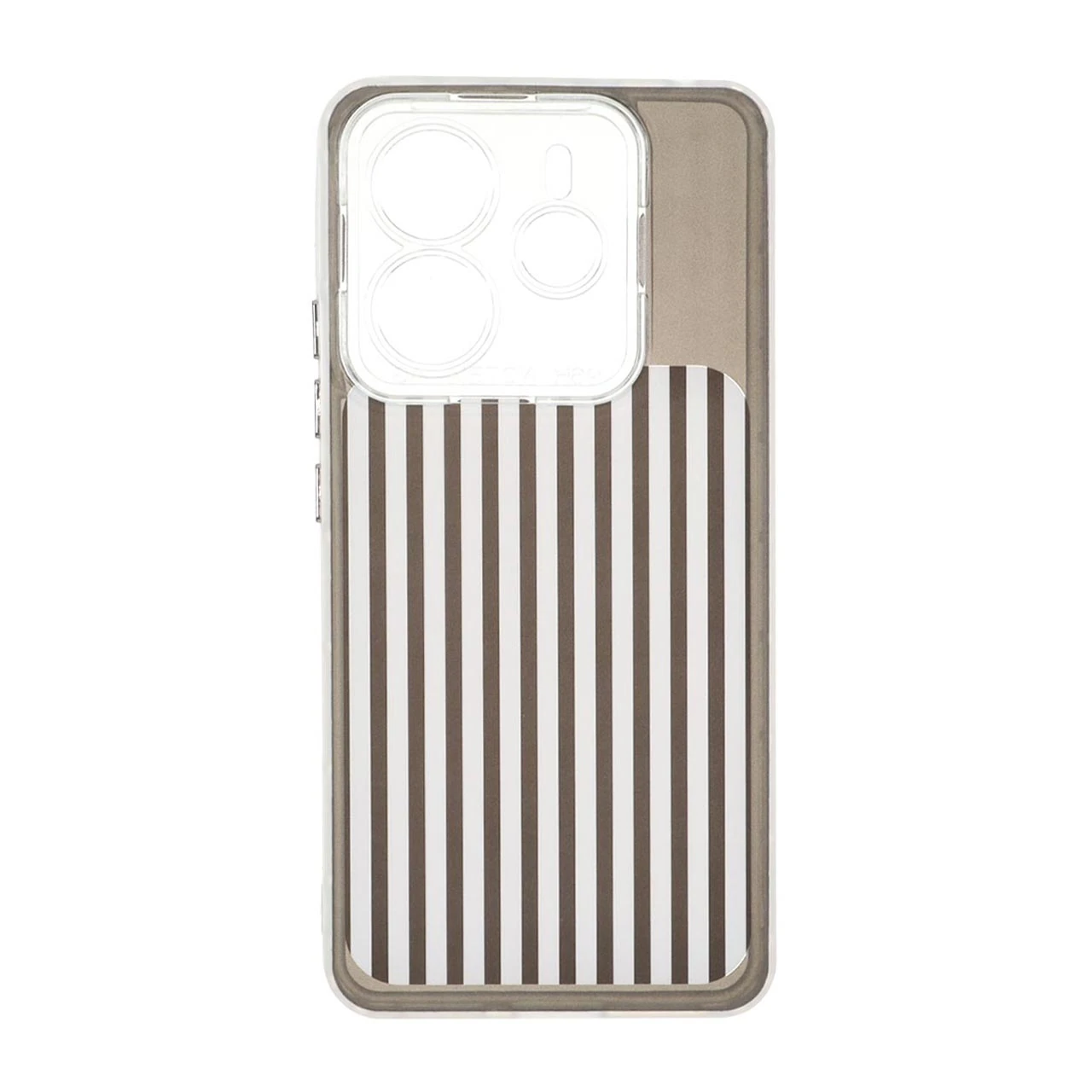 قاب مستطیلی Stripe لنز شفاف Xiaomi Redmi Note 14 4G - مشکی