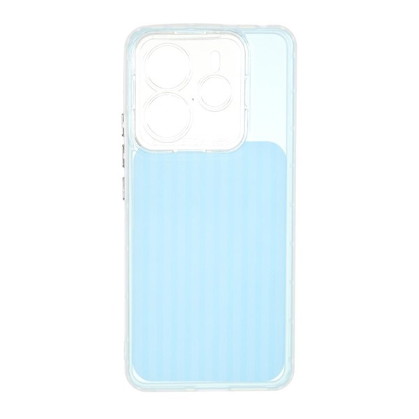 قاب مستطیلی Stripe لنز شفاف Xiaomi Redmi Note 14 4G - آبی