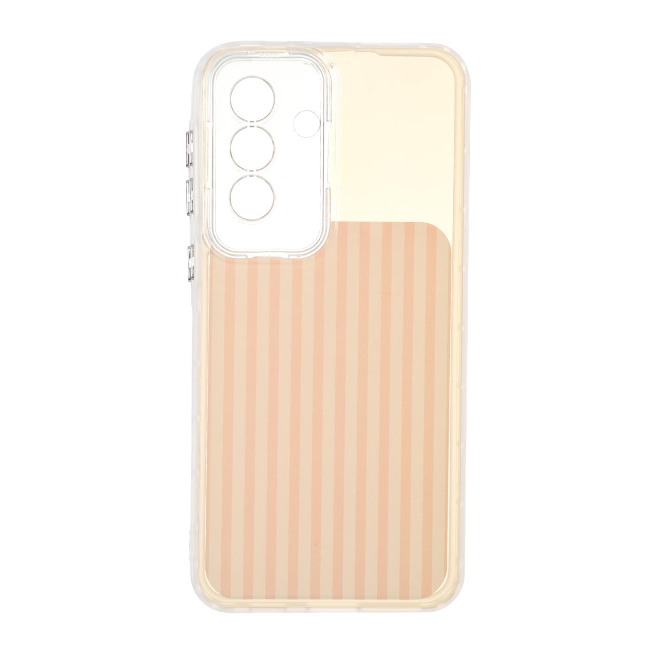 قاب مستطیلی Stripe لنز شفاف Samsung Galaxy A57 - گلبهی