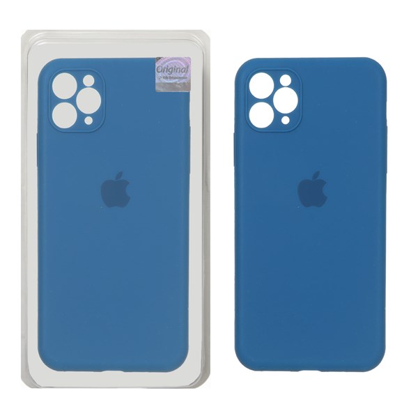 قاب سیلیکونی پاک کنی اورجینال Master Quality مدل Apple iPhone 11 Pro Max - آبی کاربنی (پک دار)