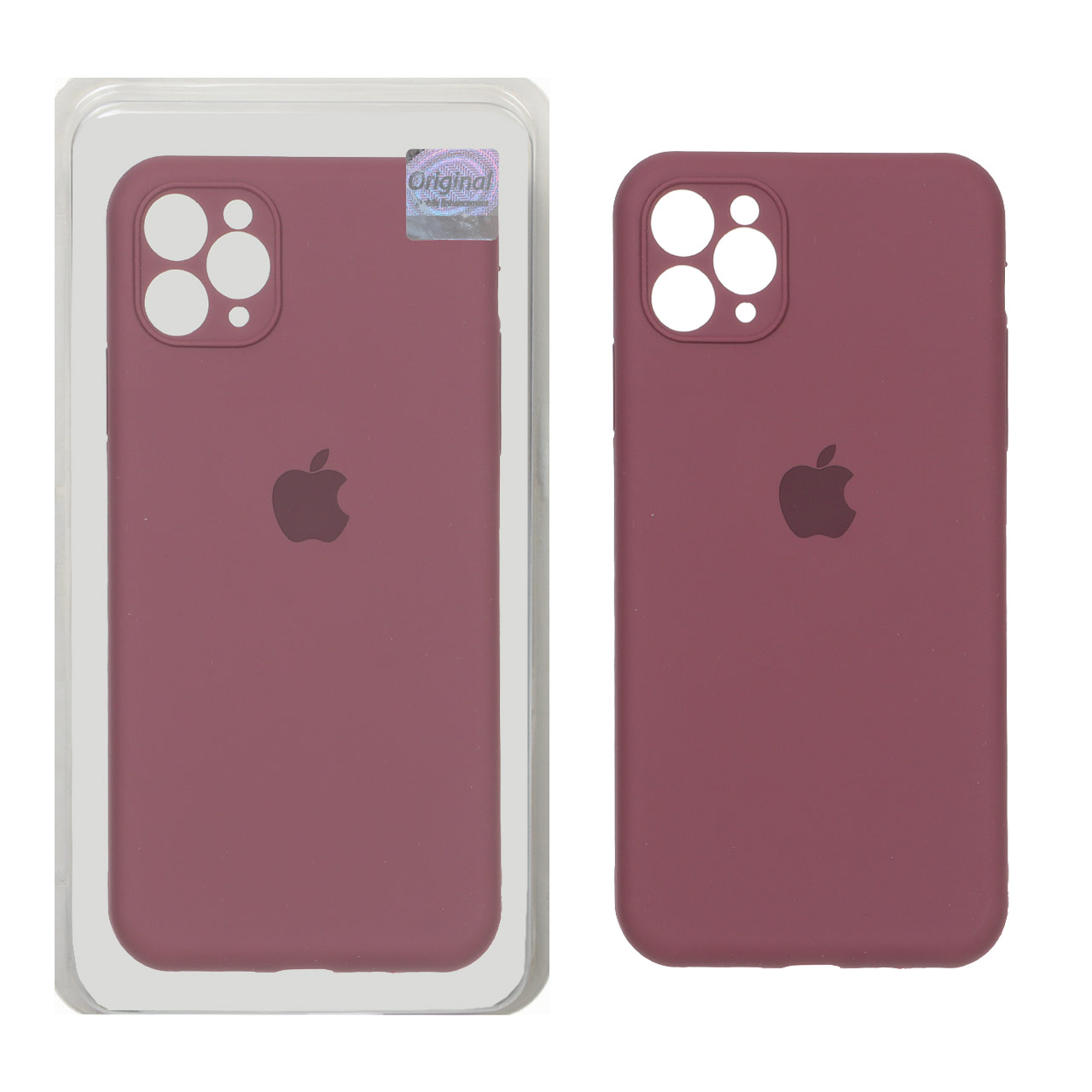 قاب سیلیکونی پاک کنی اورجینال Master Quality مدل Apple iPhone 11 Pro Max - زرشکی (پک دار)