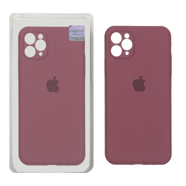 قاب سیلیکونی پاک کنی اورجینال Master Quality مدل Apple iPhone 11 Pro Max - زرشکی (پک دار)