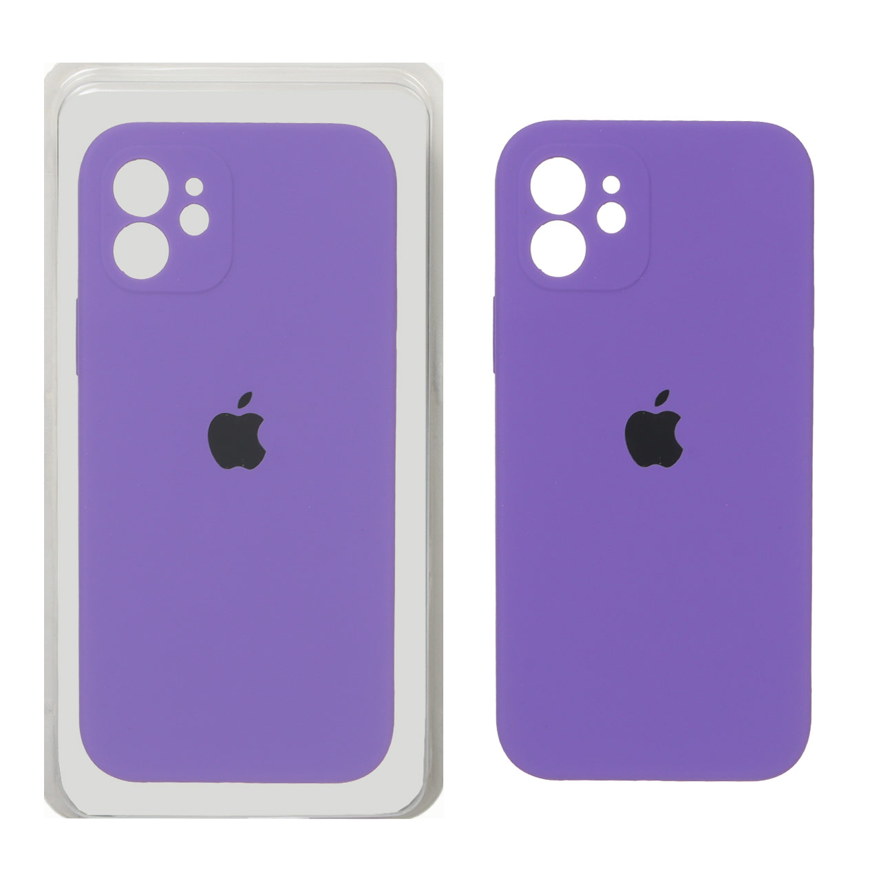 قاب سیلیکونی پاک کنی محافظ لنزدار اورجینال Apple iPhone 12 - بنفش (پک اصلی)