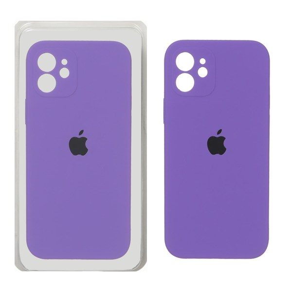 قاب سیلیکونی پاک کنی محافظ لنزدار اورجینال Apple iPhone 12 - بنفش (پک اصلی)
