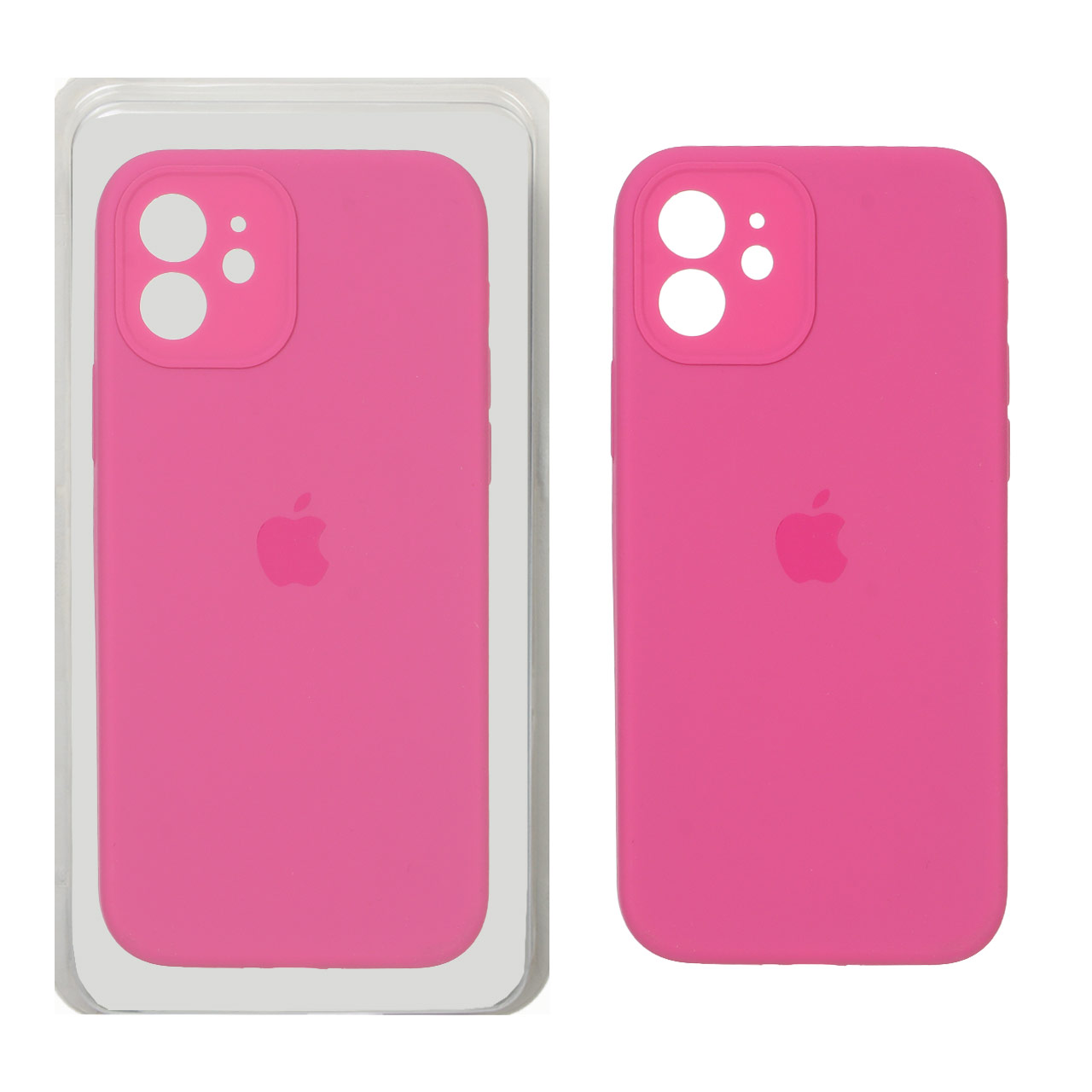 قاب سیلیکونی پاک کنی محافظ لنزدار اورجینال Apple iPhone 12 - سرخابی (پک اصلی)