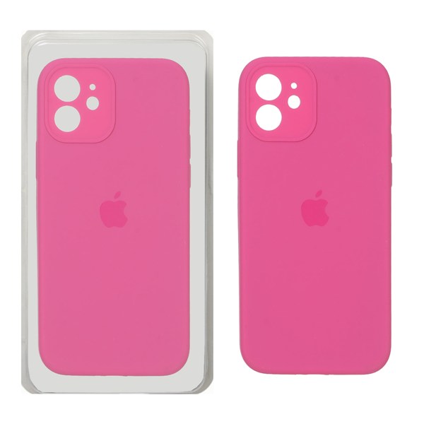 قاب سیلیکونی پاک کنی محافظ لنزدار اورجینال Apple iPhone 12 - سرخابی (پک اصلی)