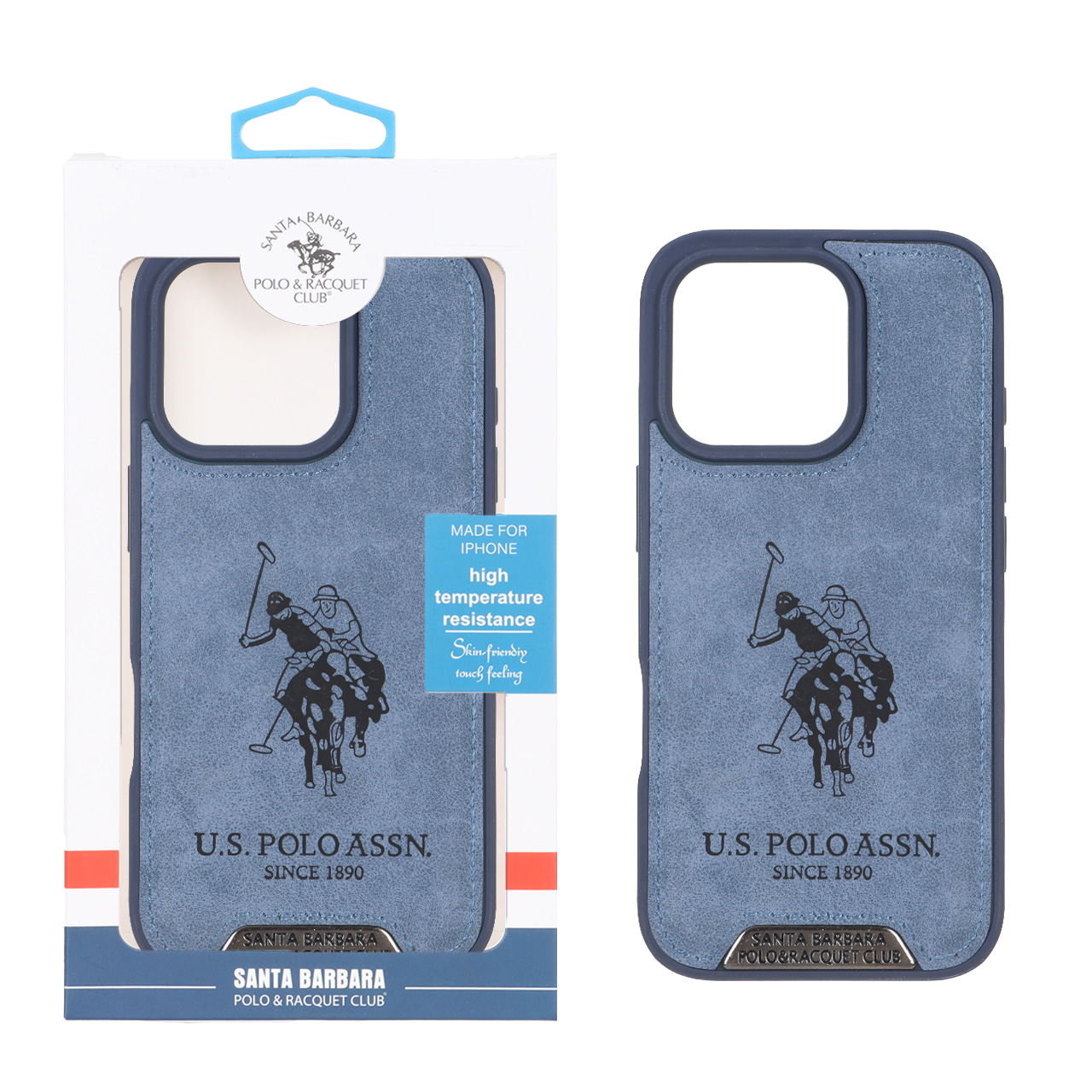 قاب اورجینال US Polo Assn جیر Apple iPhone 16 Pro - آبی (پک دار)