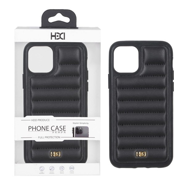 قاب اورجینال HDD چرم پافری طرح دوخت Apple iPhone 11 Pro - مشکی (پک دار)