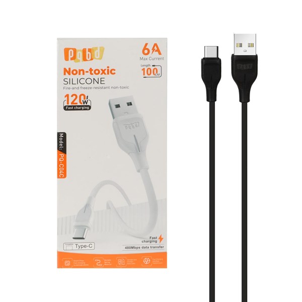 کابل شارژ فست pqbd Type-C مدل PQ-C04C 120W - مشکی