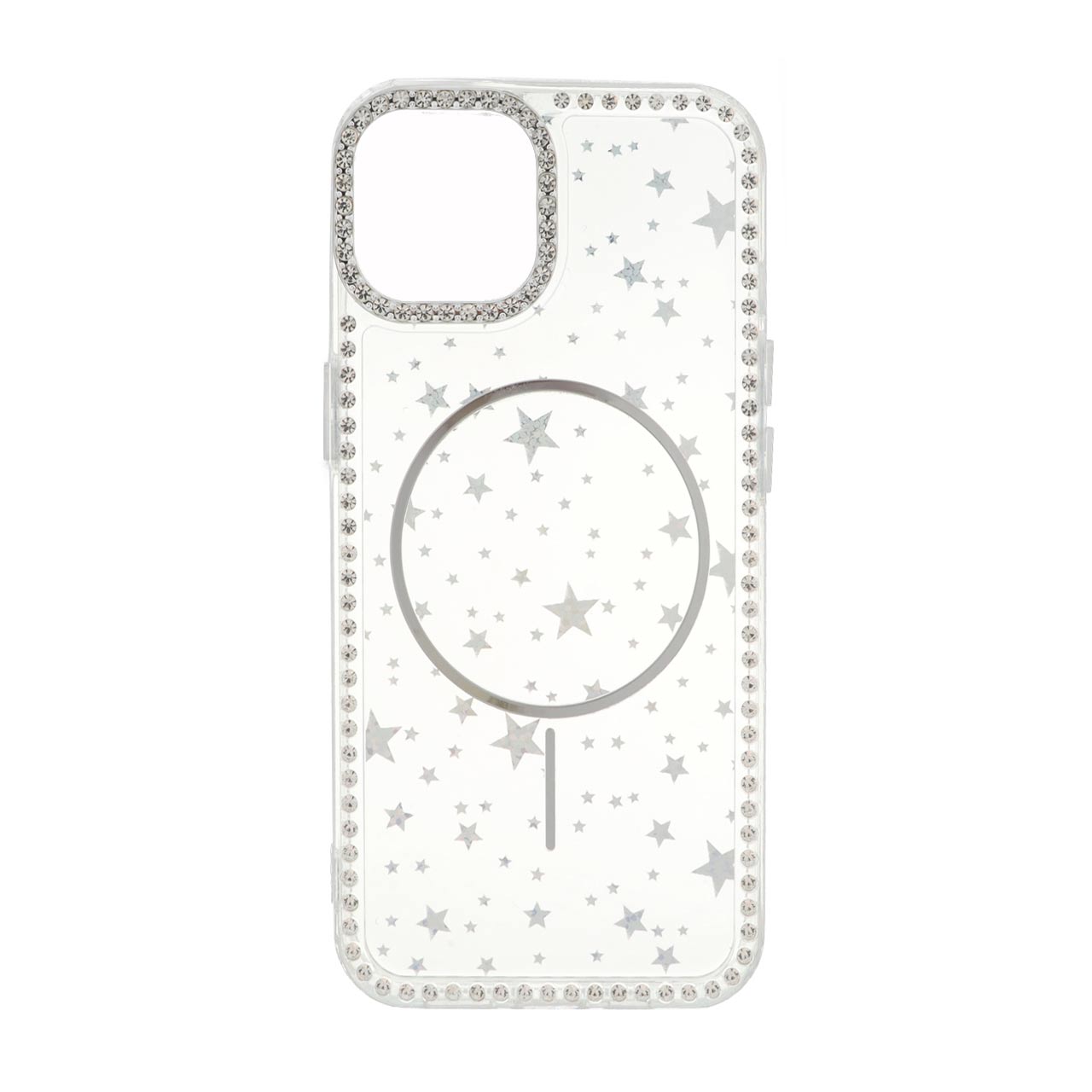 قاب Star شفاف طرح مگ سیف نگین دار Apple iPhone 13 / iPhone 14 - نقره ای