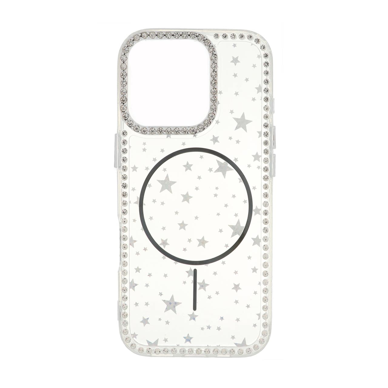 قاب Star شفاف طرح مگ سیف نگین دار Apple iPhone 16 Pro - مشکی