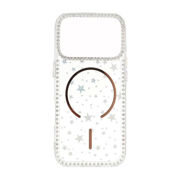 قاب Star شفاف طرح مگ سیف نگین دار Apple iPhone 17 Pro - طلایی