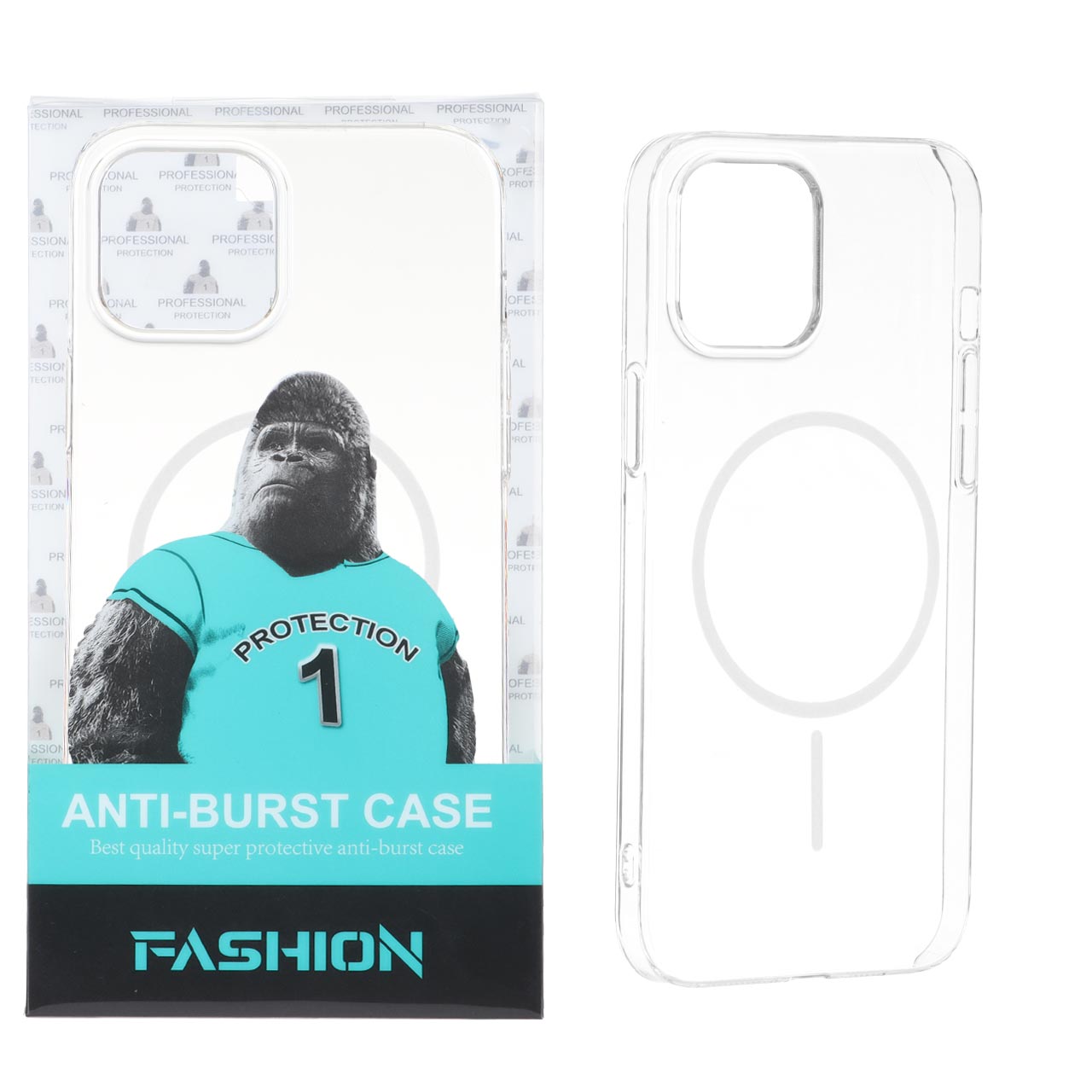 قاب شفاف Anti Burst دور ژله ای MagSafe مدل Apple iPhone 13 / iPhone 14 - سفید (پک دار)