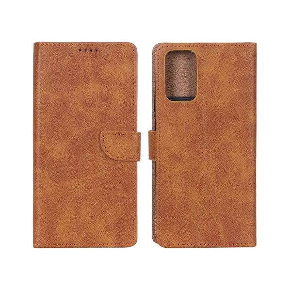 کیف چرمی موبایل مگنتی Xiaomi Redmi Note 10 4G / Redmi Note 10S / Poco M5S - عسلی