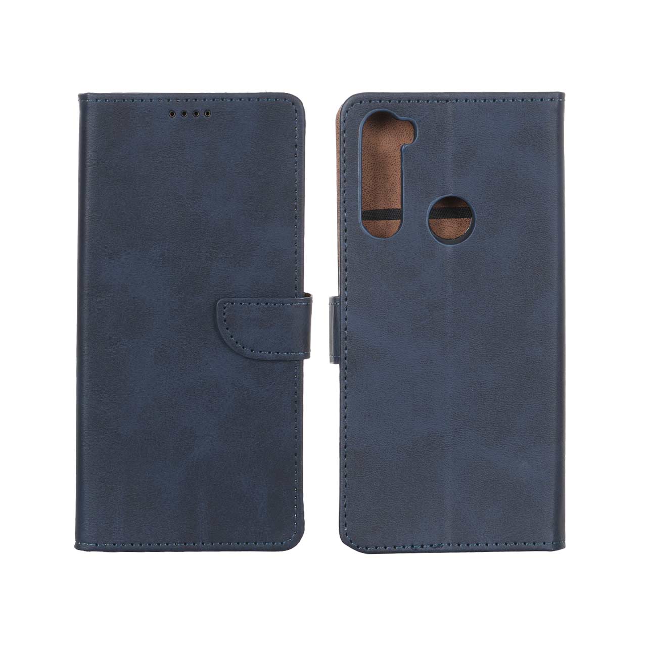 کیف چرمی موبایل مگنتی Xiaomi Redmi Note 8 - سرمه ای