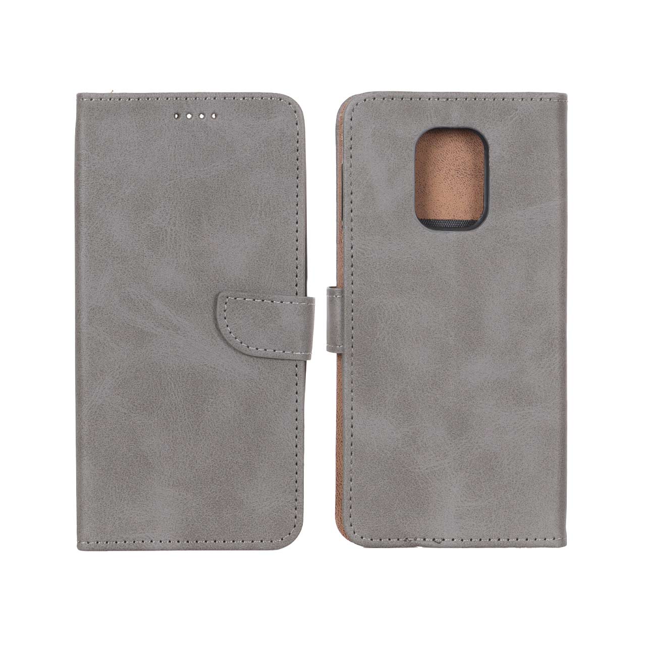 کیف چرمی موبایل مگنتی Xiaomi Redmi Note 9S / Redmi Note 9 Pro / Redmi Note 9 Pro Max - خاکستری