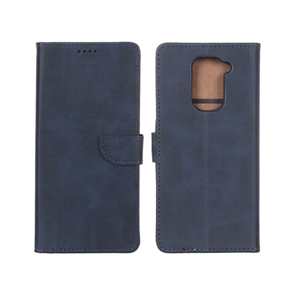 کیف چرمی موبایل مگنتی Xiaomi Redmi Note 9 / Redmi 10X 5G / Redmi 10X Pro 5G - سرمه ای