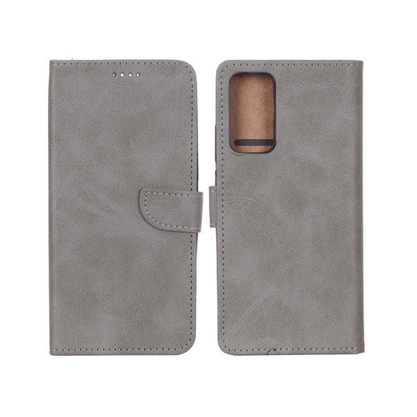 کیف چرمی موبایل مگنتی Xiaomi Redmi Note 12S / Xiaomi Redmi Note 11 4G / Redmi Note 11S - خاکستری