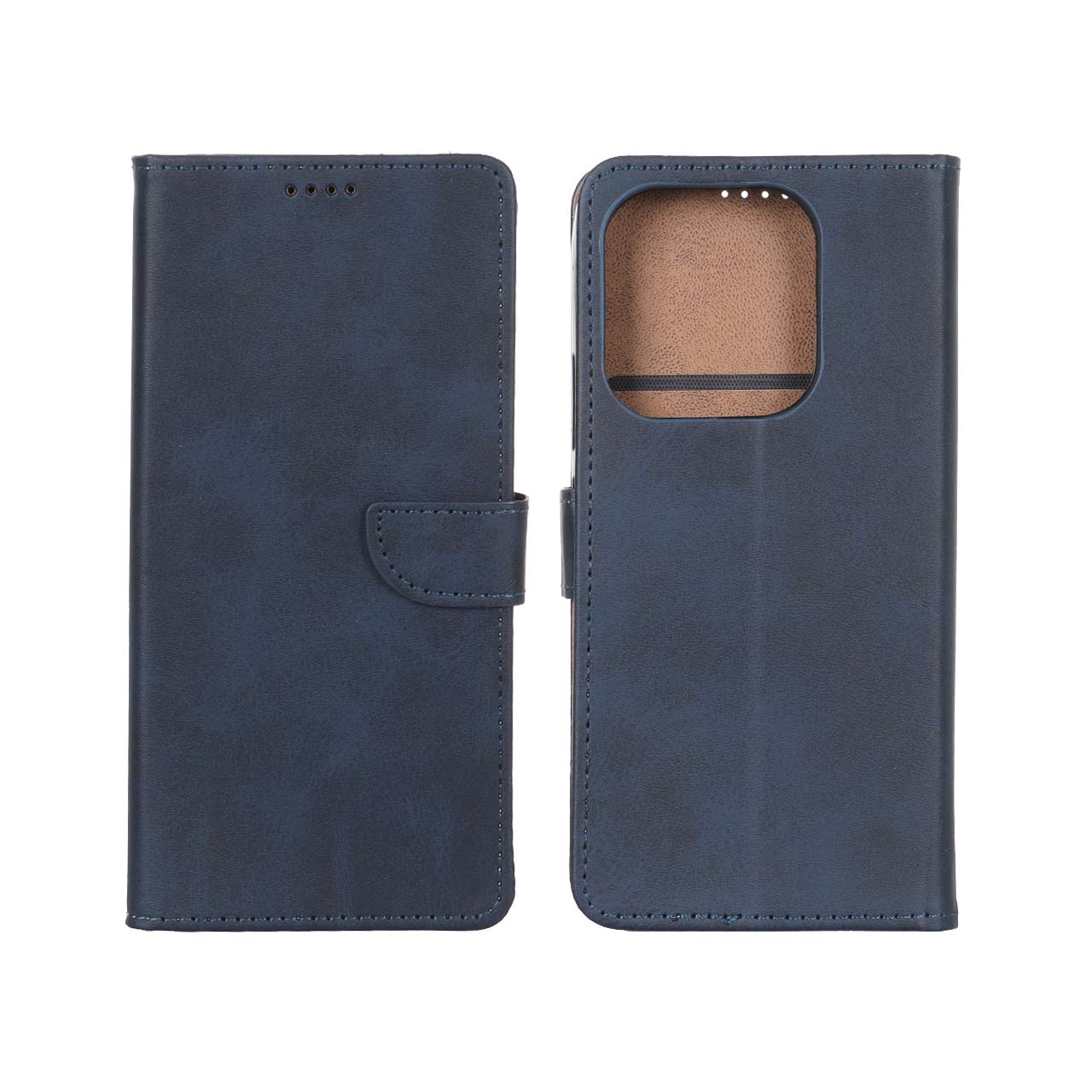 کیف چرمی موبایل مگنتی Xiaomi Redmi Note 14 4G - سرمه ای