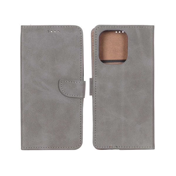 کیف چرمی موبایل مگنتی Xiaomi Redmi Note 13 4G - خاکستری