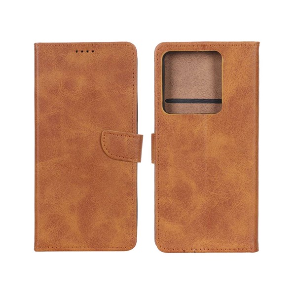 کیف چرمی موبایل مگنتی Xiaomi Redmi Note 13 Pro 5G / Poco X6 5G - عسلی