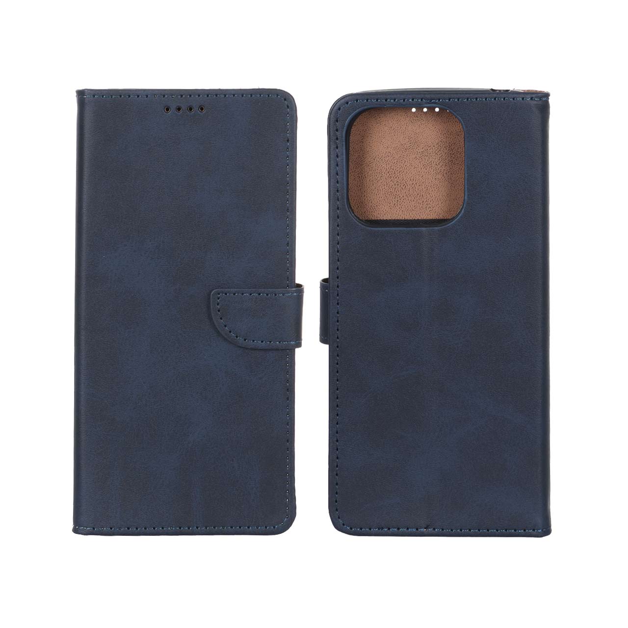 کیف چرمی موبایل مگنتی Xiaomi Redmi 12C / Redmi 11A / Poco C55 - سرمه ای