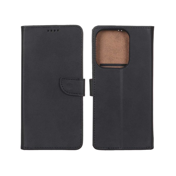کیف چرمی موبایل مگنتی Xiaomi Redmi 15C / Poco C85 - مشکی