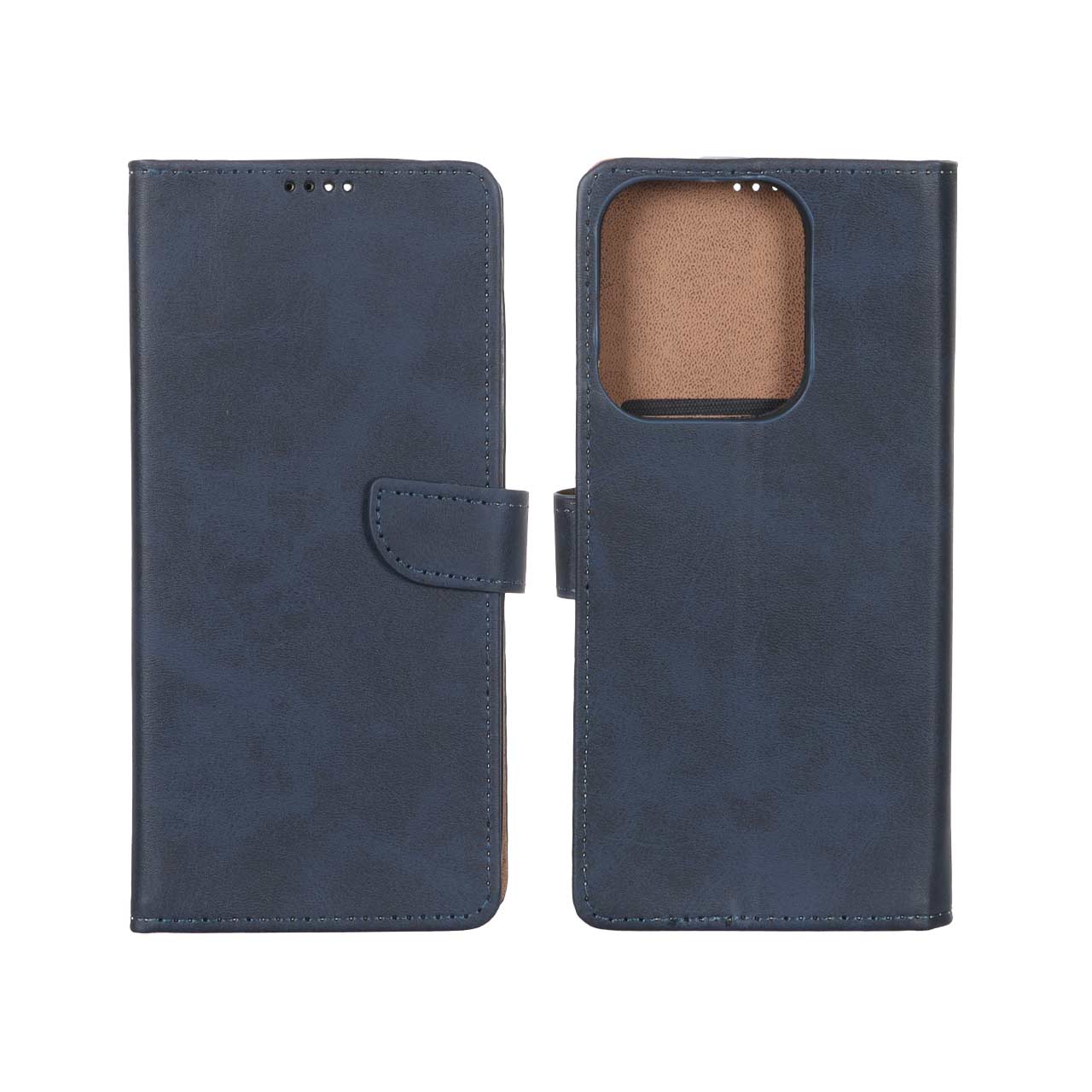 کیف چرمی موبایل مگنتی Xiaomi Redmi 15C / Poco C85 - سرمه ای