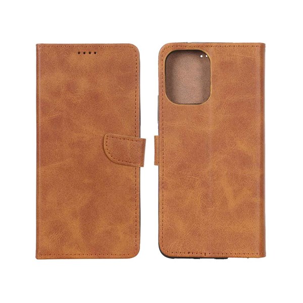 کیف چرمی موبایل مگنتی Xiaomi Redmi 12 / Poco M6 Pro 5G - عسلی