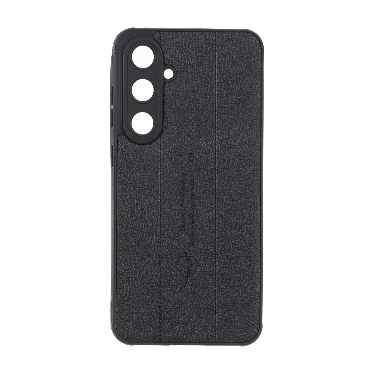قاب چرمی Text طرح دوخت محافظ لنزدار Samsung Galaxy S24 FE - مشکی