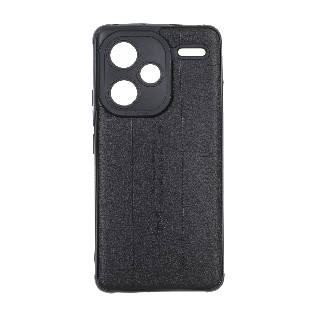 قاب چرمی Text طرح دوخت محافظ لنزدار Xiaomi Redmi Note 13 Pro Plus 5G - مشکی