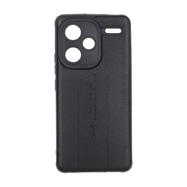 قاب چرمی Text طرح دوخت محافظ لنزدار Xiaomi Redmi Note 13 Pro Plus 5G - مشکی