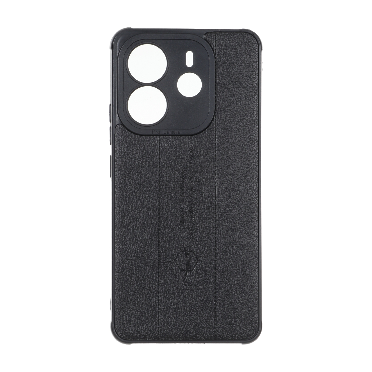 قاب چرمی Text طرح دوخت محافظ لنزدار Xiaomi Redmi Note 14 4G - مشکی