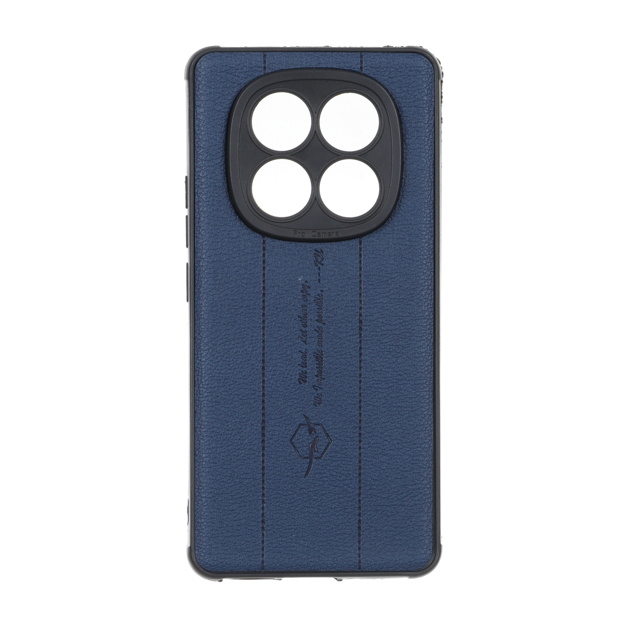 قاب چرمی Text طرح دوخت محافظ لنزدار Xiaomi Redmi Note 14 Pro 4G - سرمه ای
