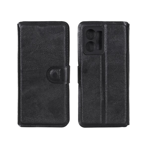 کیف موبایل چرمی مگنتی محافظ لنزدار Xiaomi Redmi Note 12 4G - مشکی