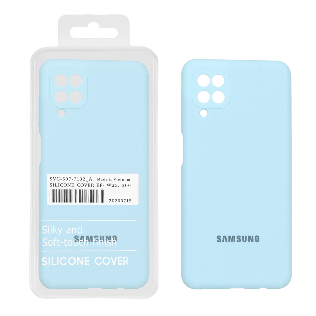 قاب سیلیکونی پاک کنی اورجینال Master Quality مدل Samsung Galaxy A12 / M12 / F12 - آبی آسمانی (پک دار)