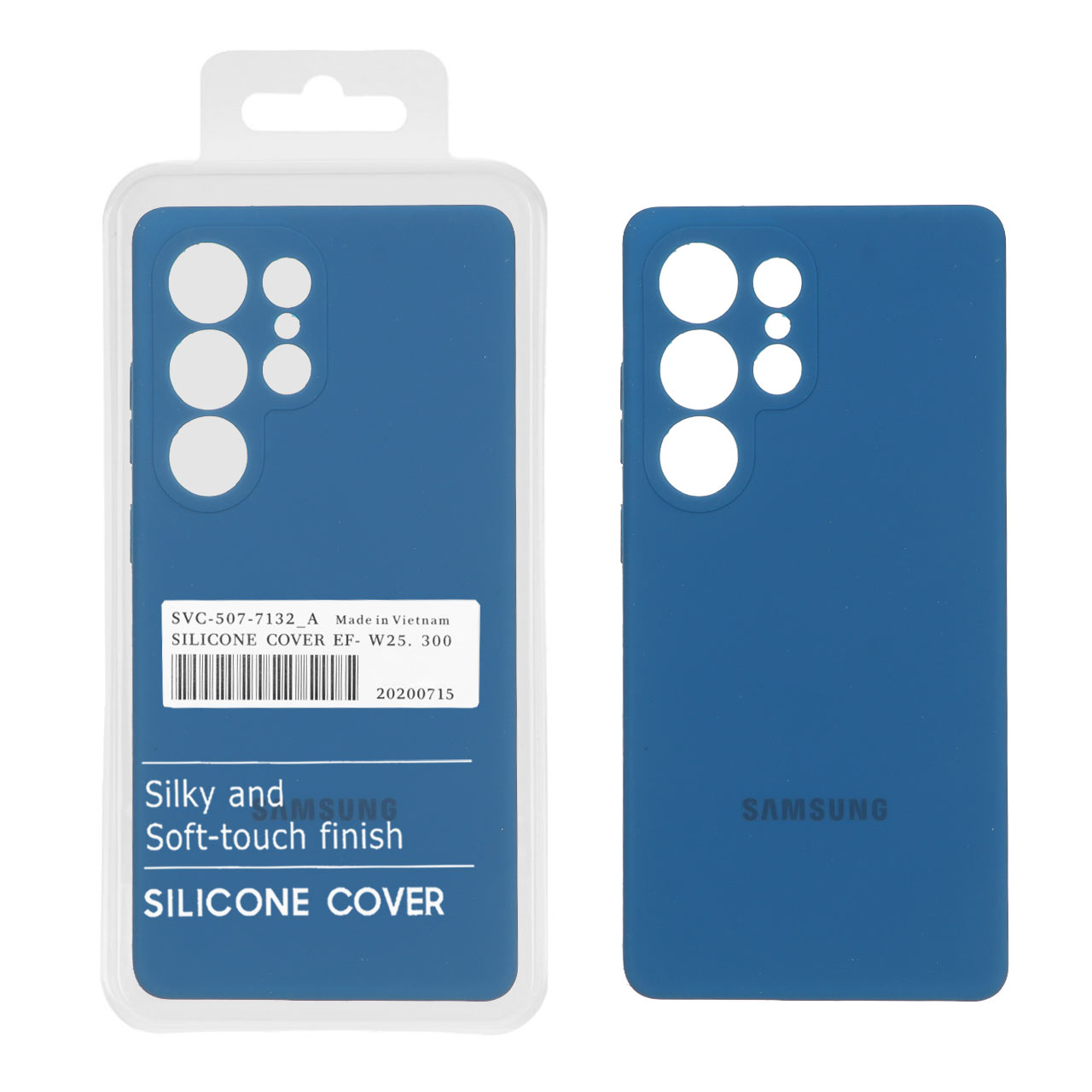قاب سیلیکونی پاک کنی اورجینال Master Quality مدل Samsung Galaxy S25 Ultra - آبی کاربنی (پک دار)