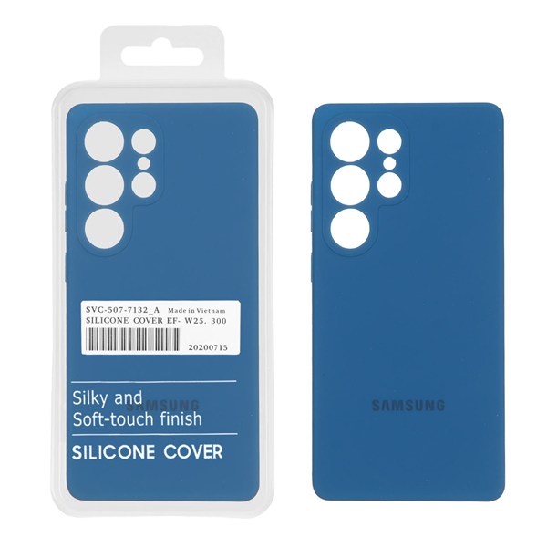 قاب سیلیکونی پاک کنی اورجینال Master Quality مدل Samsung Galaxy S25 Ultra - آبی کاربنی (پک دار)