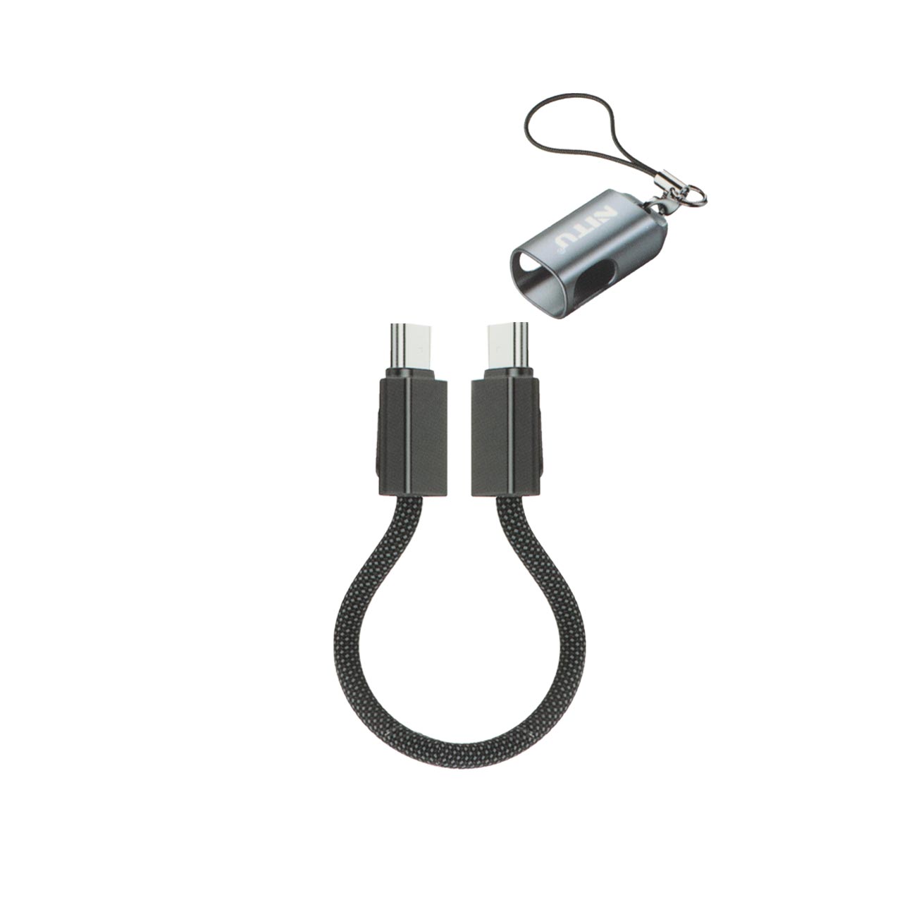 کابل شارژ فست 20 سانتی Nitu Type-C To Type-C و جاسوئیچی مدل NC376 60W - مشکی (گارانتی 18 ماه تعویض نیکان همراه)