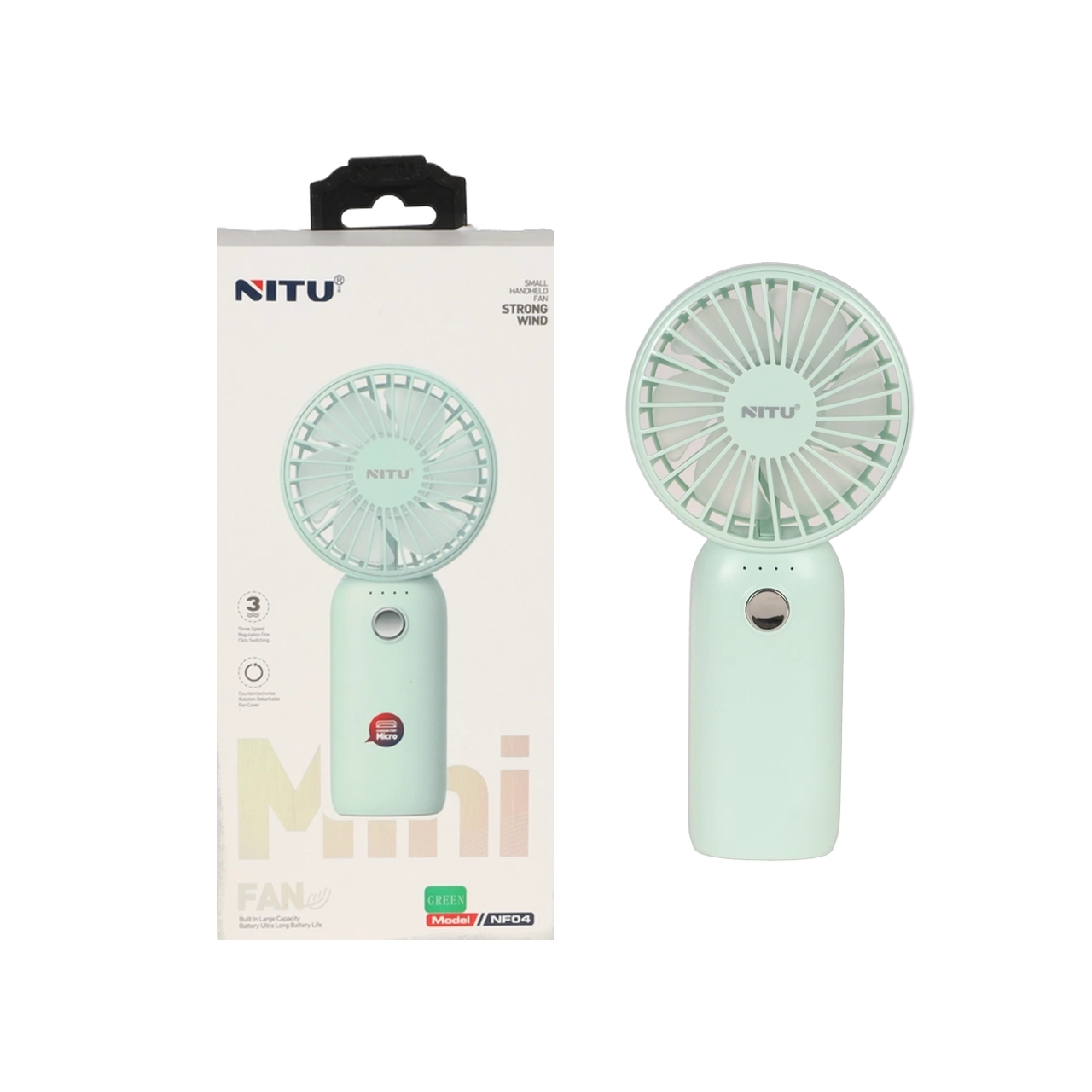 پنکه دستی قابل حمل Nitu مدل NF04 - سبز (گارانتی12 ماه تعویض نیکان همراه)