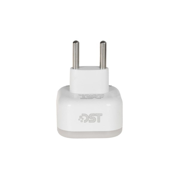 تبدیل برق 3 به 2 DST مدل D01-L - سفید - DST (شش ماهه شرکتی)