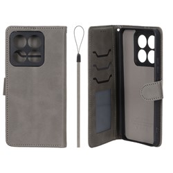 کیف موبایل مگنتی درجه یک داخل خز MNC Plus مدل Xiaomi Mi 14T - خاکستری