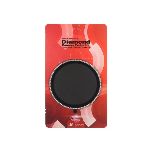 محافظ لنز رینگی اورجینال نگین دار Full Cover Newchi مدل Xiaomi Redmi 14C / Redmi A4 / Poco C75 - مشکی (پک دار)