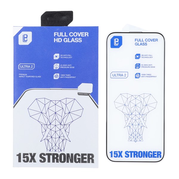 محافظ صفحه نمایش شیشه ای Full Cover Lanbi - 15X Stronger مدل Apple iPhone 16 Pro Max (پک دار)