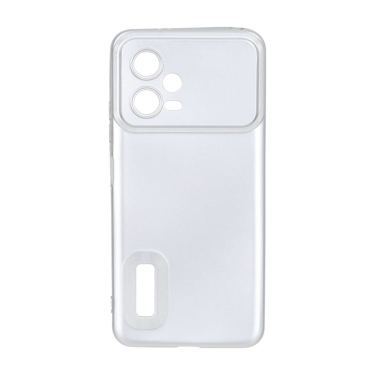 قاب طرح الکترواستاتیک مات محافظ لنزدار Xiaomi Redmi Note 12 5G / Poco X5 5G - نقره ای
