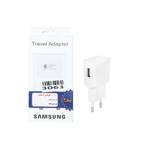شارژر دیواری فست تک پورت Samsung مدل EP-TA200 S10 - سفید - ASP (گارانتی شش ماهه آروین)