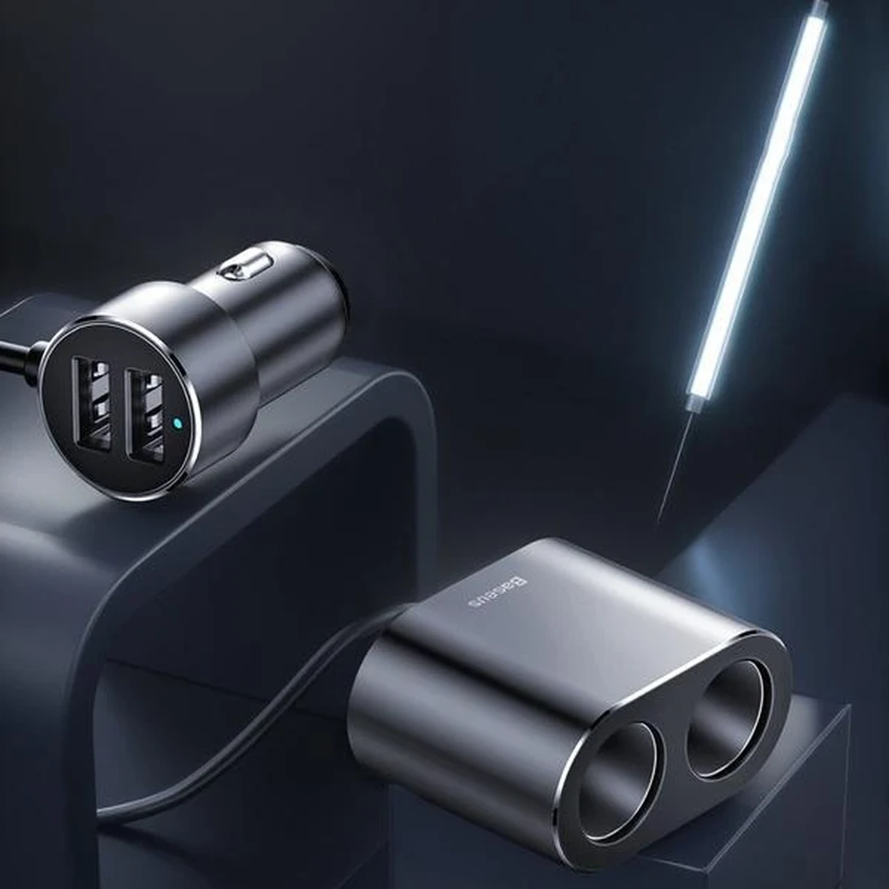 شارژر فندکی فست دو پورت 80W Baseus مدل CRDYQ-01 - مشکی (گارانتی 24 ماهه آونگ)