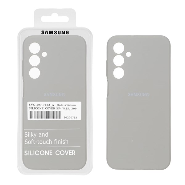 قاب سیلیکونی پاک کنی اورجینال درجه یک Samsung Galaxy A25 5G - طوسی (پک دار)