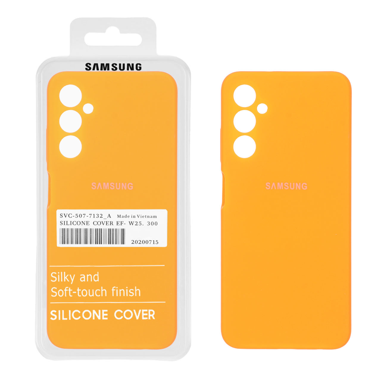 قاب سیلیکونی پاک کنی اورجینال درجه یک Samsung Galaxy A05s / M14 4G / F14 4G - نارنجی فانتزی (پک دار)